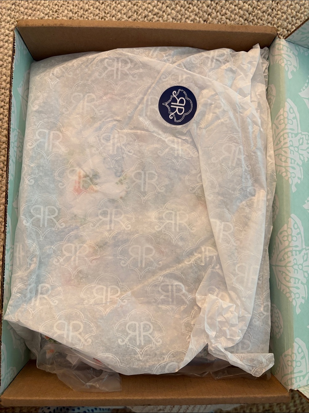 Roller Rabbit Floral Monkey Trellis Long Sleeve Polo Pajamas Size LBLUE / L - Picture 4 of 5